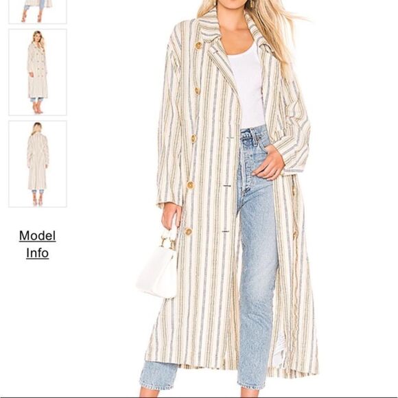 Free People Pea Coat Sweet Melody Long Trench Pea Coat New With Tag Size Small - Picture 1 of 8